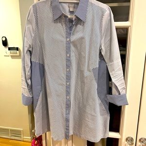 Chicos fun blue and white stipe Oxford! Size 2